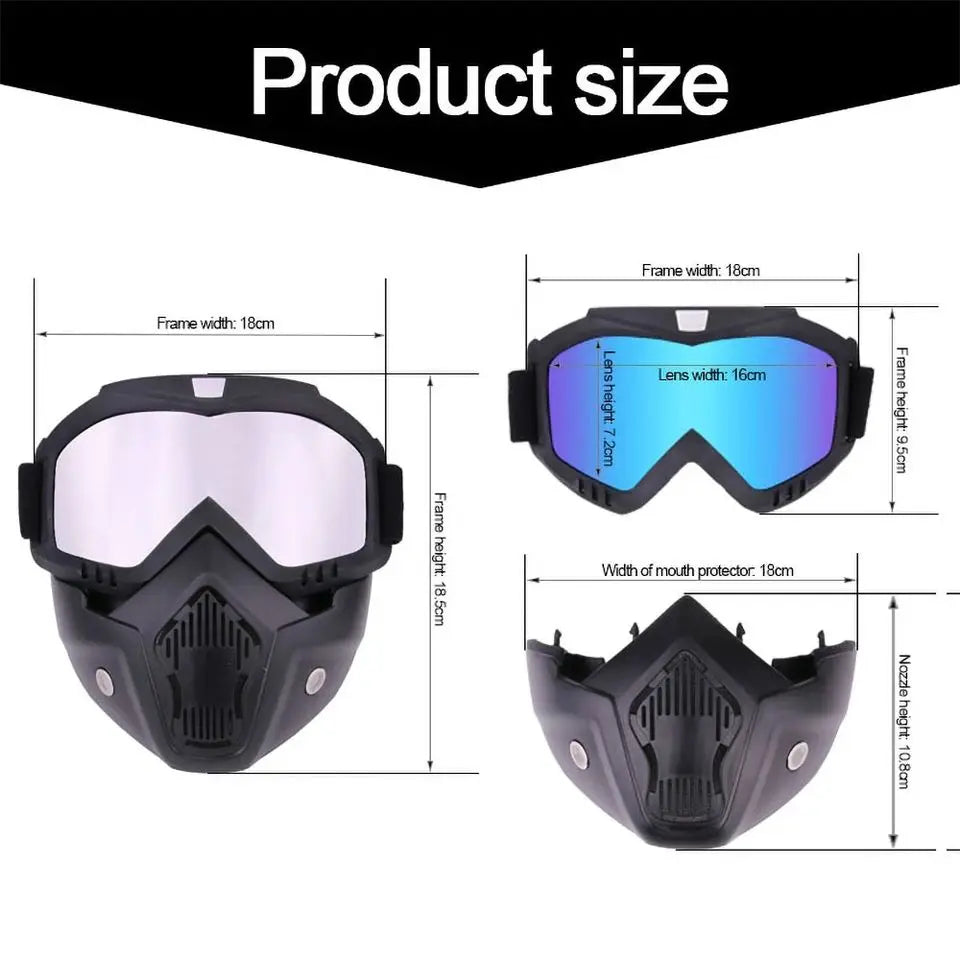 Motorcycle Goggles Face Mask.