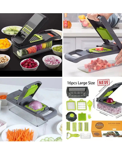 16-in-1 Multifunctional Vegetable Cutter – Chopper, Slicer & Grater